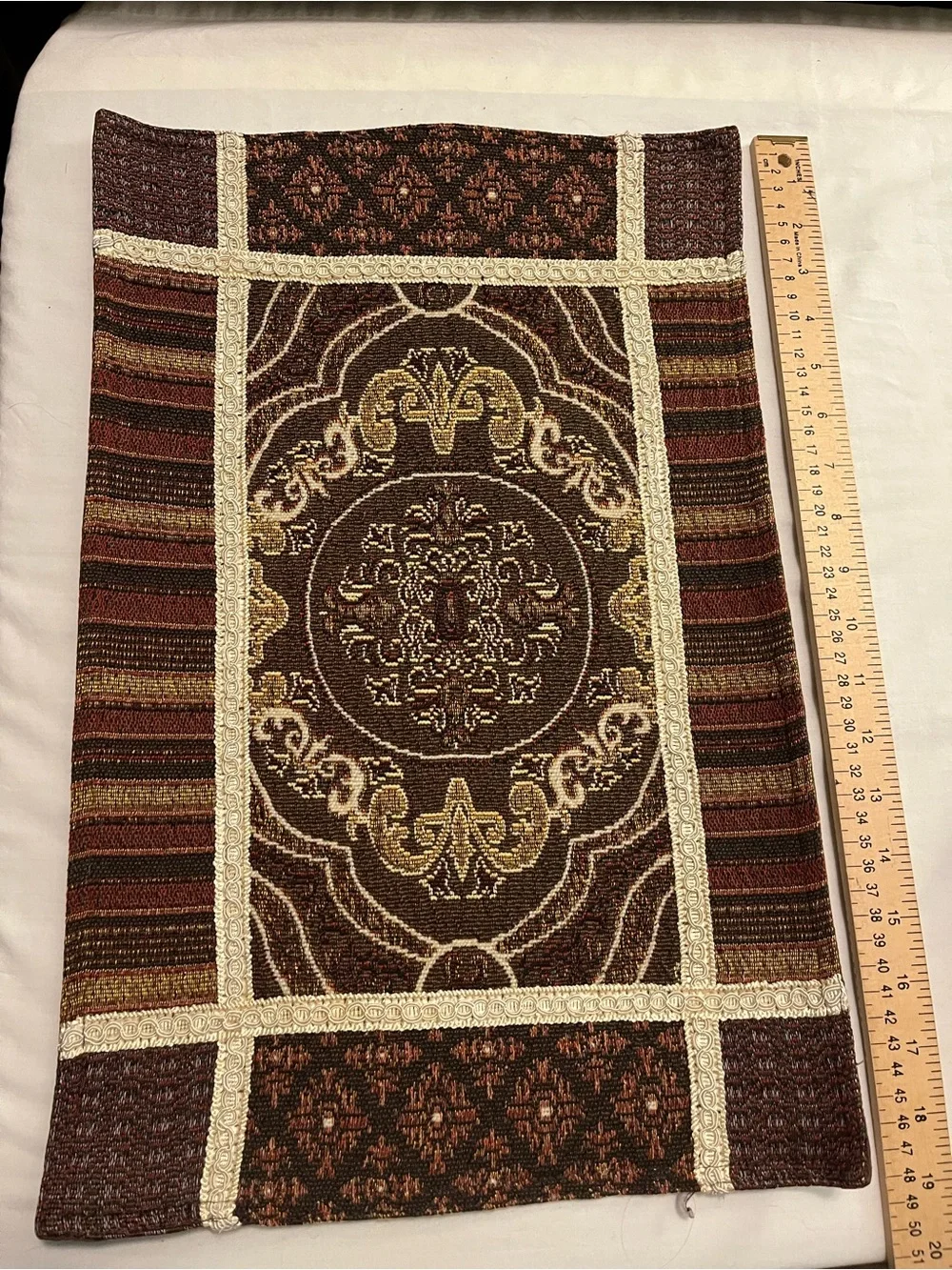 Decorative Woven placemats and table runner Table Runner in Brown, Tan & Cream